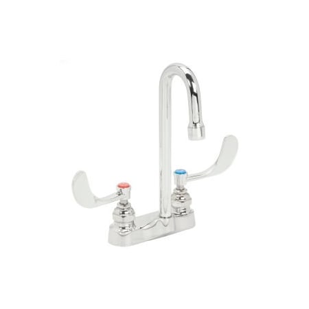 T&S Brass T&S B-0892 Deck Mount Medical Lavatory Faucet, Swivel/Rigid Gooseneck, 2.2 GPM, 4" Handles B-0892
